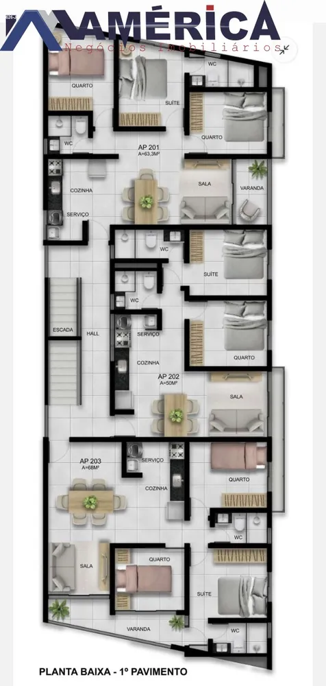 Apartamento, 3 quartos, 62 m² - Foto 3