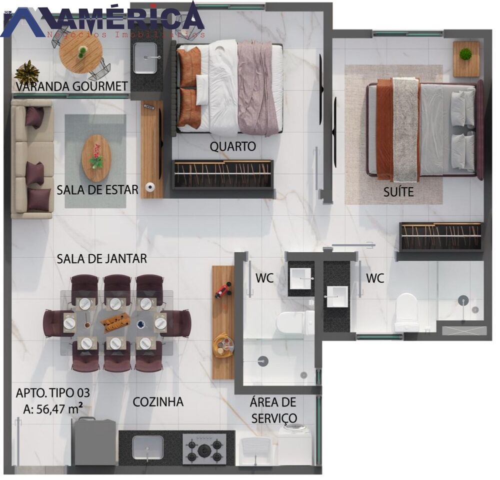 Apartamento, 3 quartos, 69 m² - Foto 7