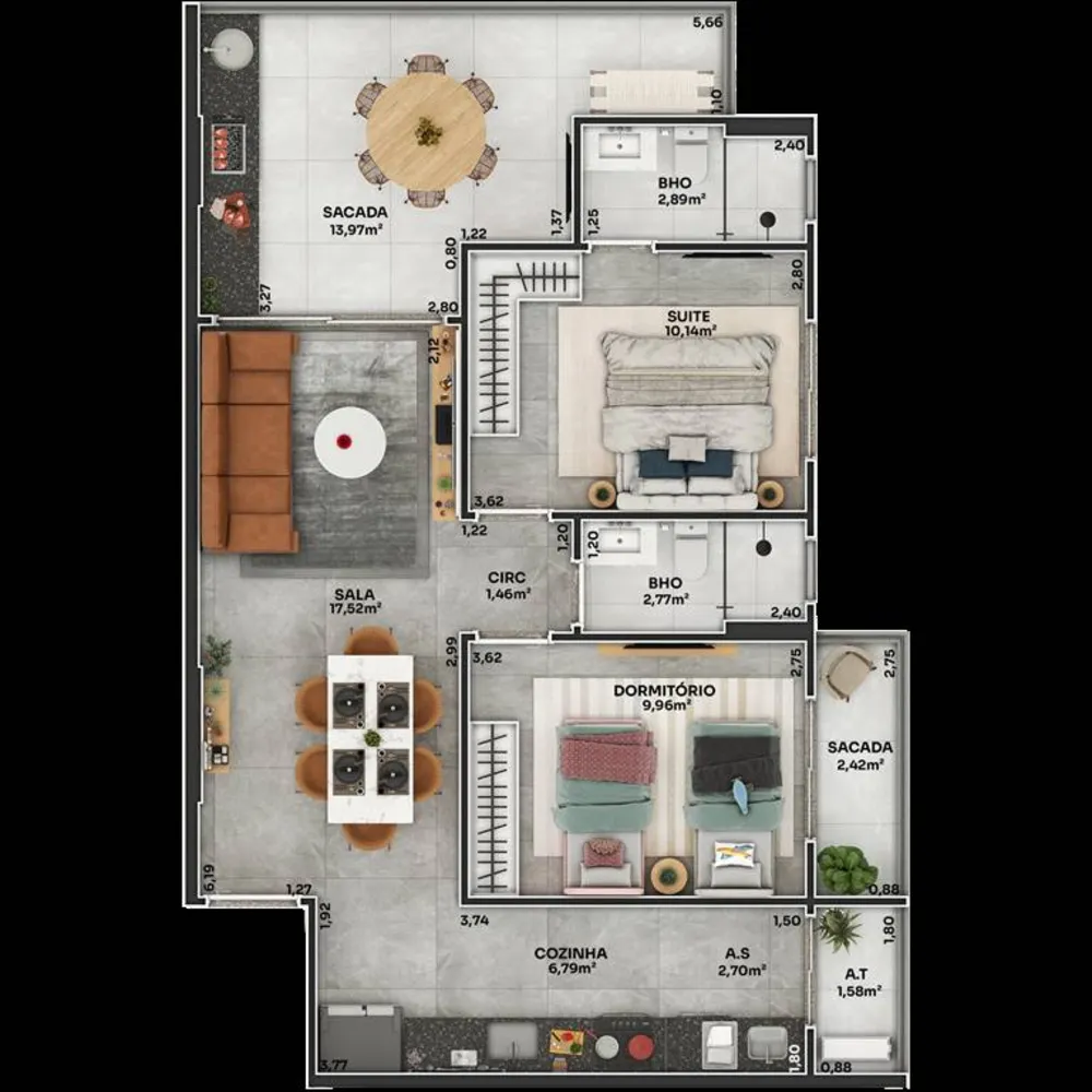Apartamento, 2 quartos, 81 m² - Foto 1