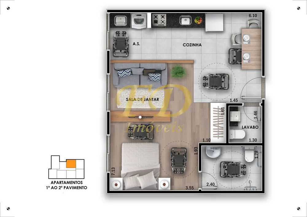 Apartamento, 2 quartos - Foto 1