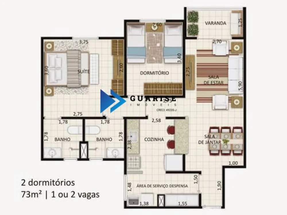 Apartamento, 2 quartos, 73 m² - Foto 12