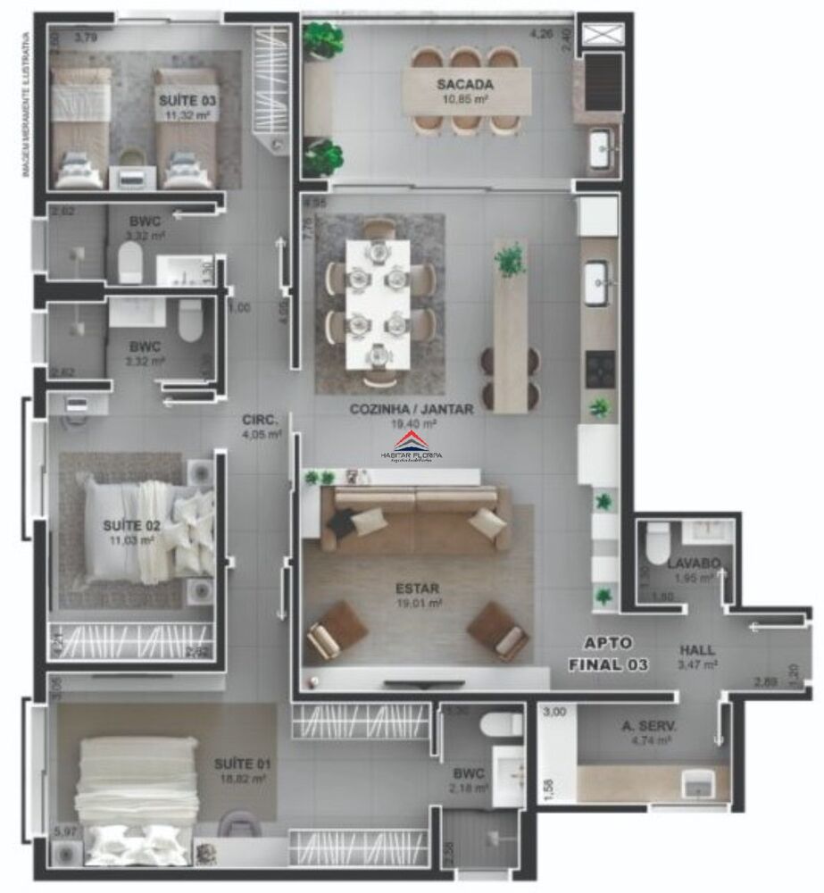 Apartamento, 3 quartos, 134 m² - Foto 5