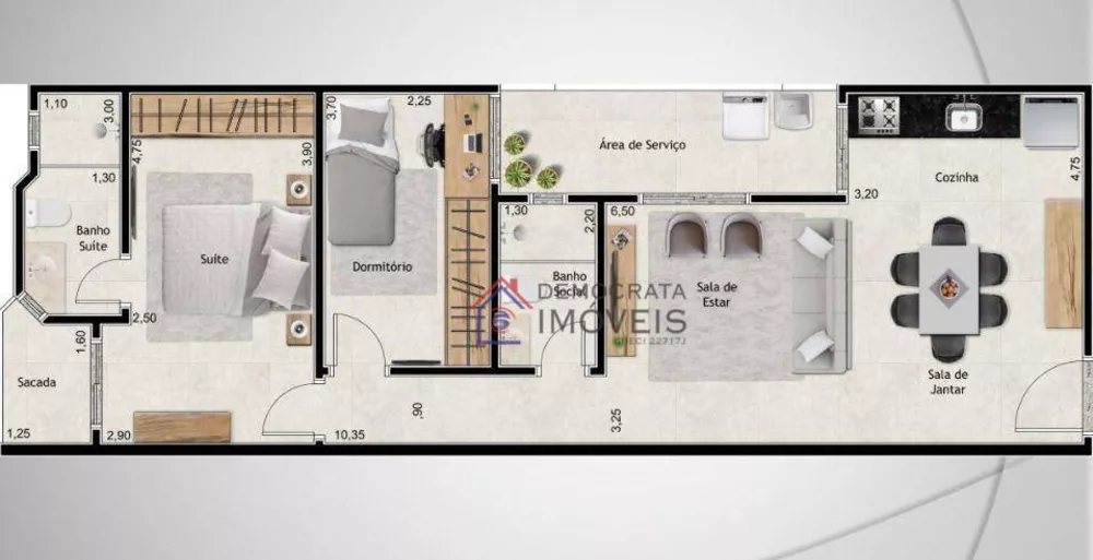 Apartamento à venda com 2 quartos, 67m² - Foto 1