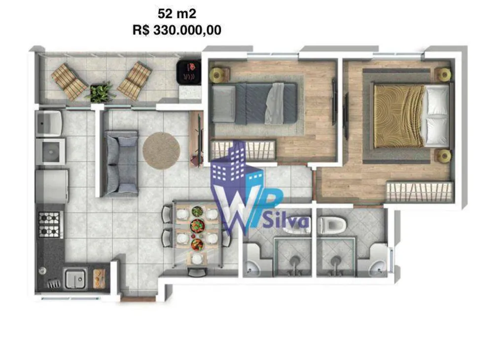Apartamento, 2 quartos, 52 m² - Foto 6
