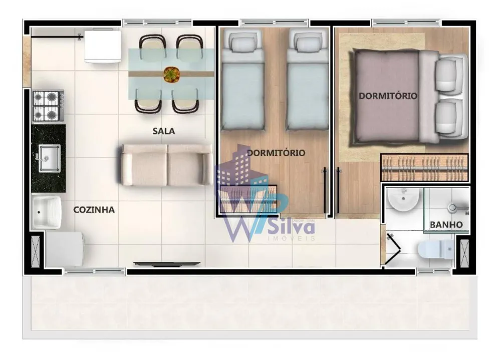 Apartamento, 2 quartos, 34 m² - Foto 6