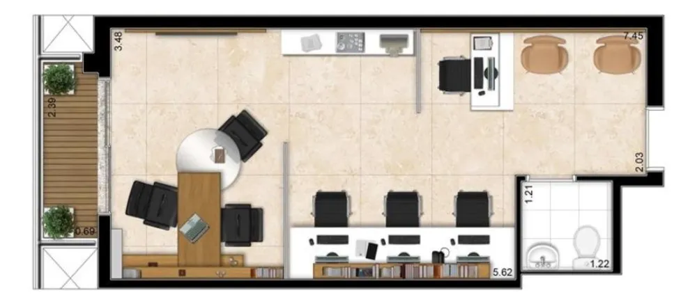 Sala-Conjunto, 32 m² - Foto 3