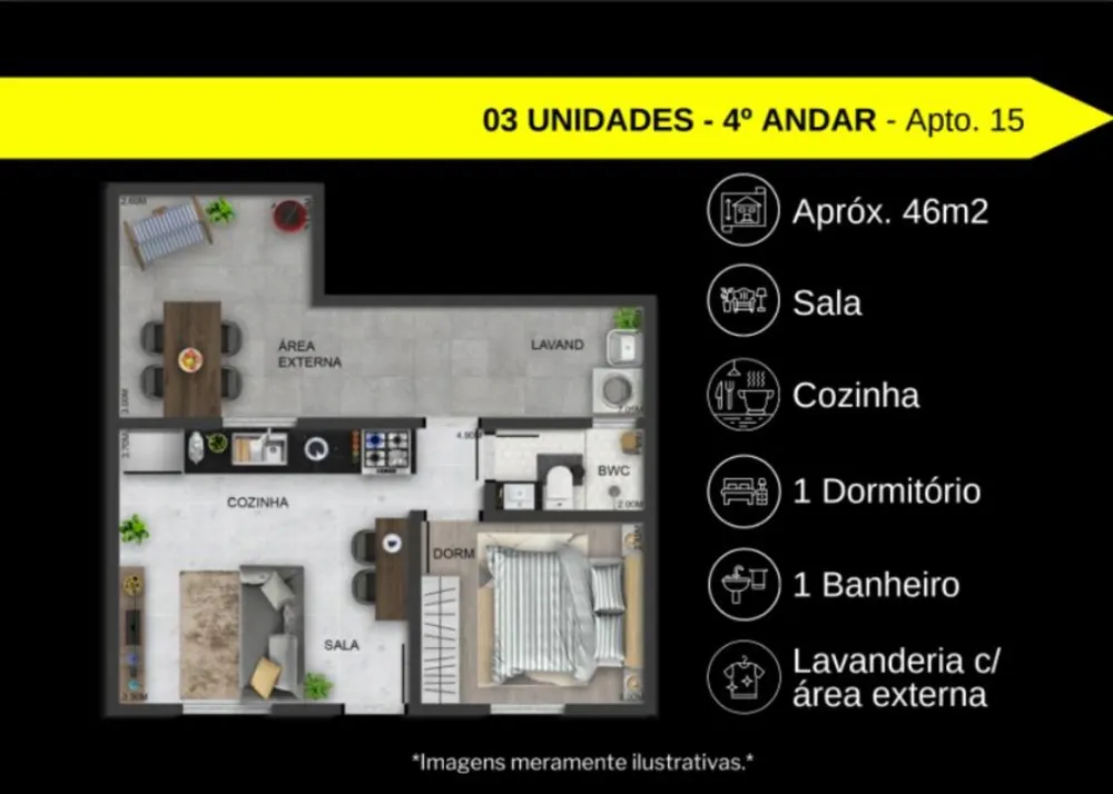 Apartamento, 2 quartos, 36 m² - Foto 8