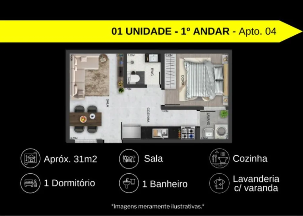 Apartamento, 1 quarto, 28 m² - Foto 4