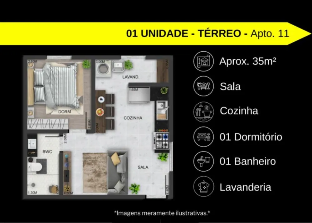 Apartamento, 1 quarto, 27 m² - Foto 2