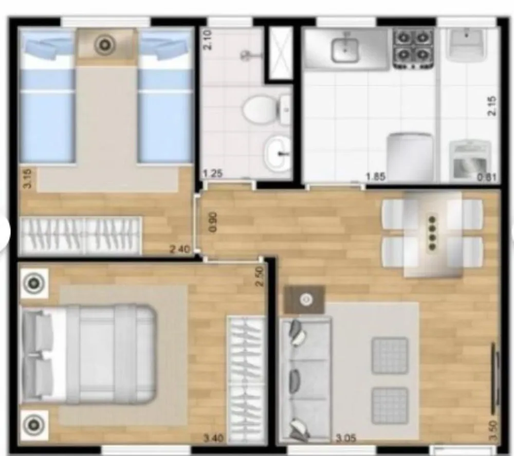 Apartamento, 2 quartos, 41 m² - Foto 6