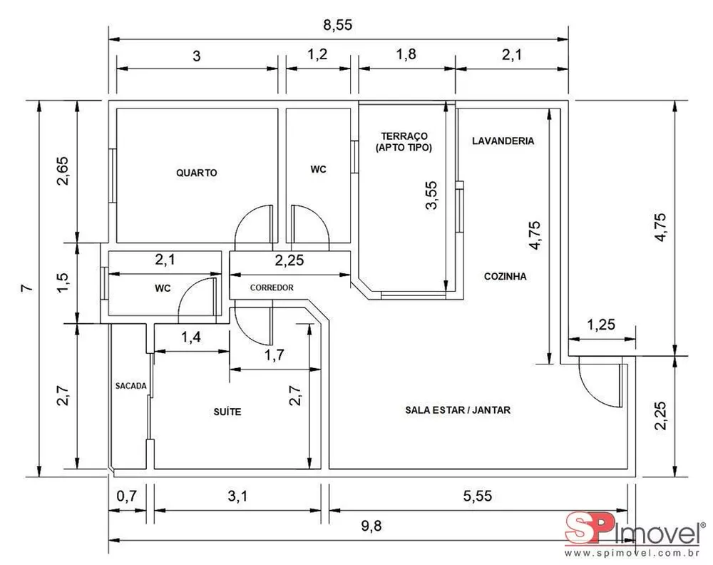 Apartamento à venda com 2 quartos, 120m² - Foto 1