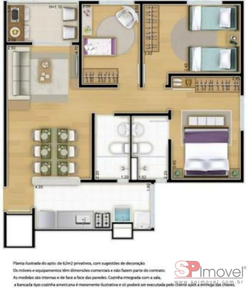 Apartamento, 3 quartos, 64 m² - Foto 1
