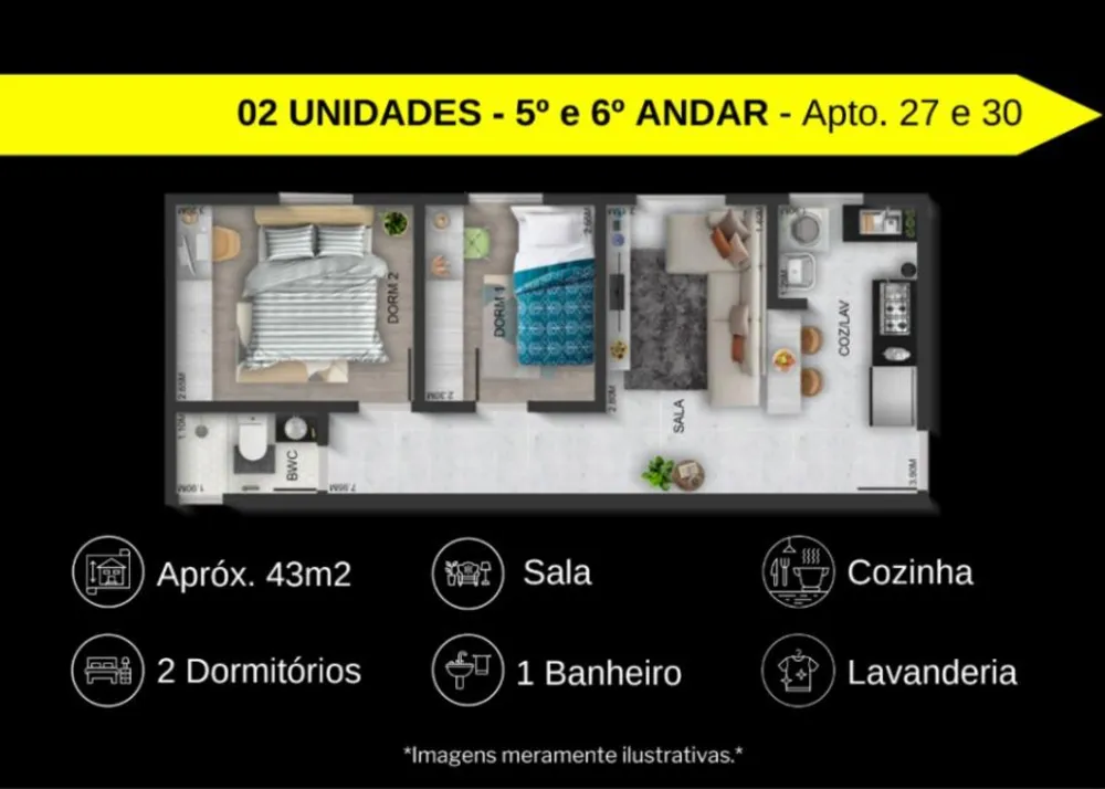 Apartamento, 2 quartos, 27 m² - Foto 3