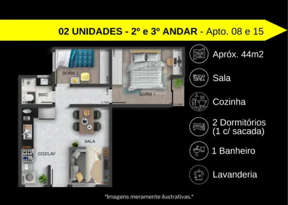 Apartamento, 2 quartos, 27 m² - Foto 4