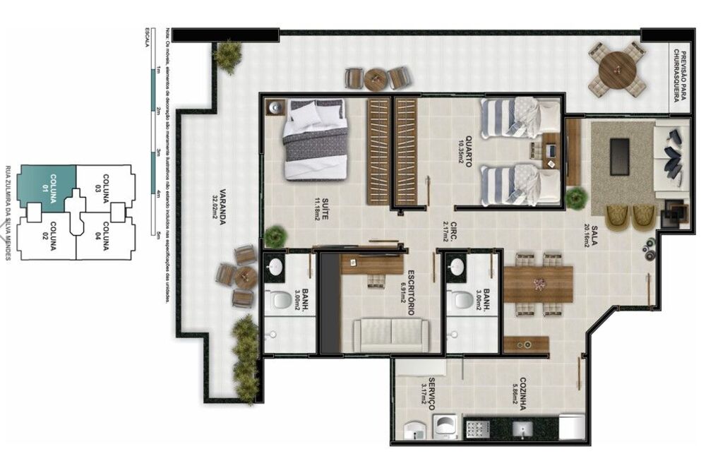 Apartamento à venda com 2 quartos, 105m² - Foto 11