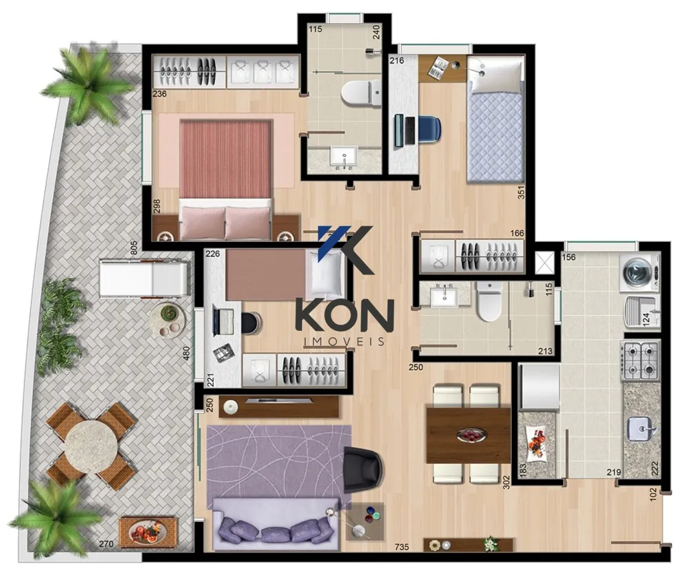 Apartamento, 3 quartos, 61 m² - Foto 1