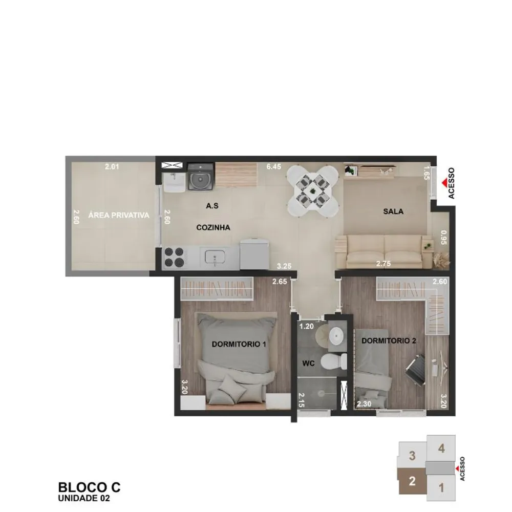 Apartamento, 2 quartos, 42 m² - Foto 4