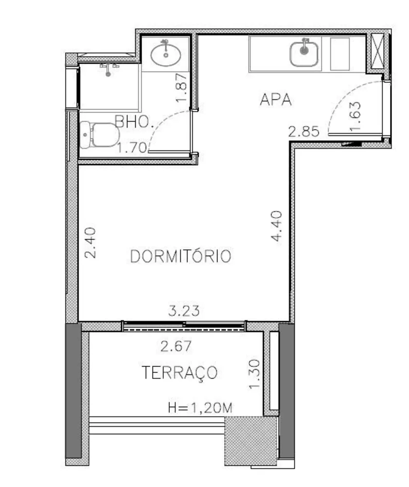 Apartamento, 1 quarto, 27 m² - Foto 1