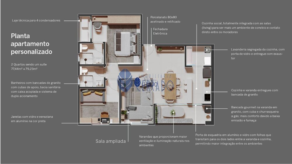Apartamento à venda com 2 quartos, 79m² - Foto 4