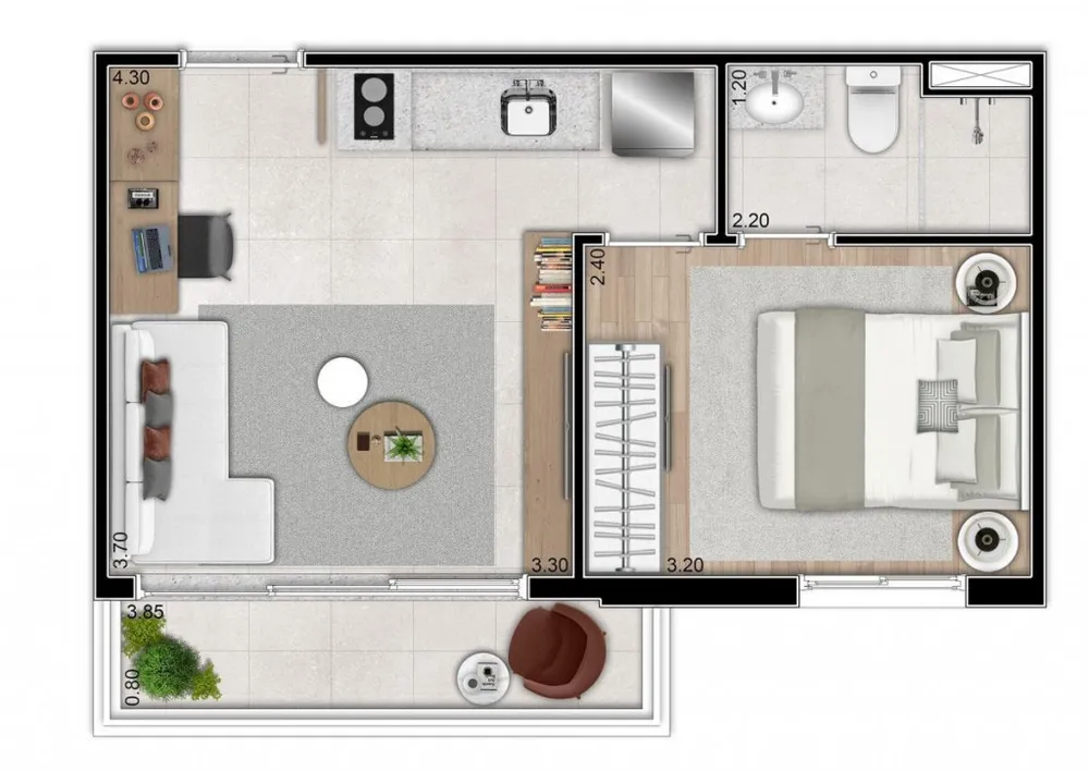 Casa, 1 quarto, 31 m² - Foto 1