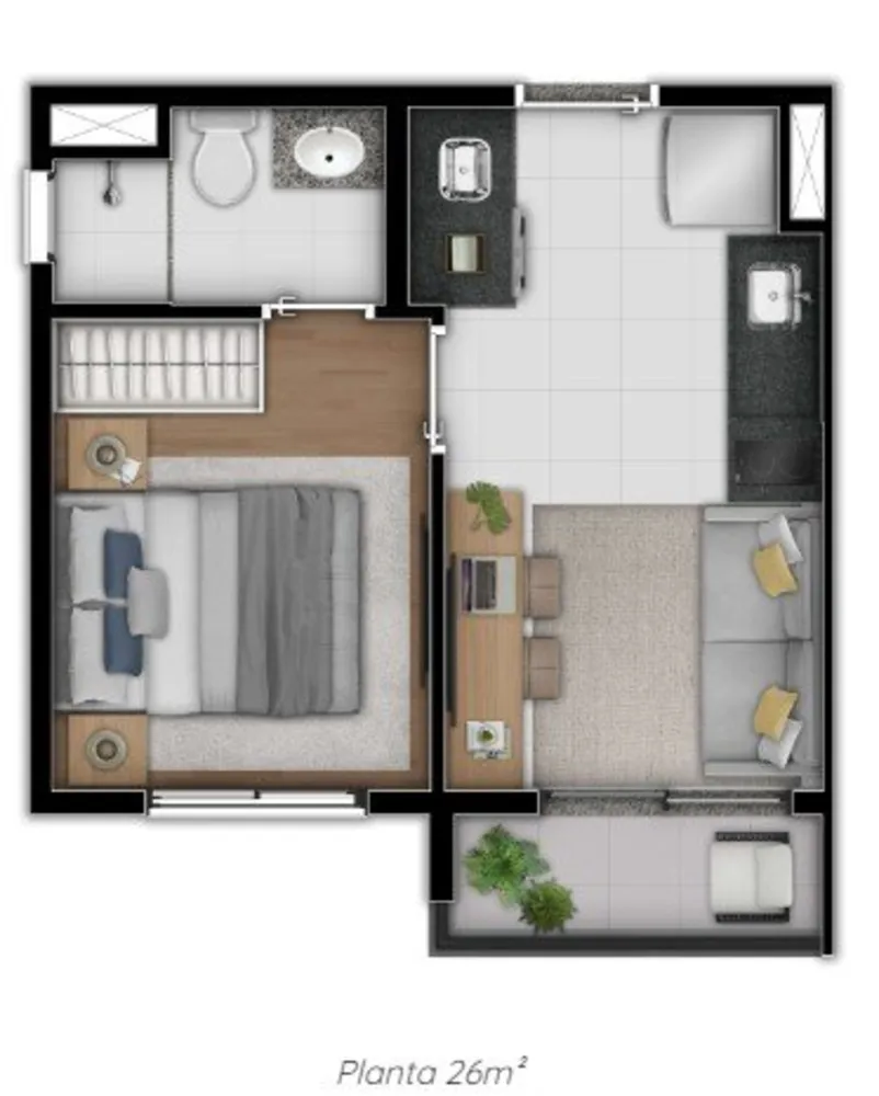 Casa, 1 quarto, 26 m² - Foto 1
