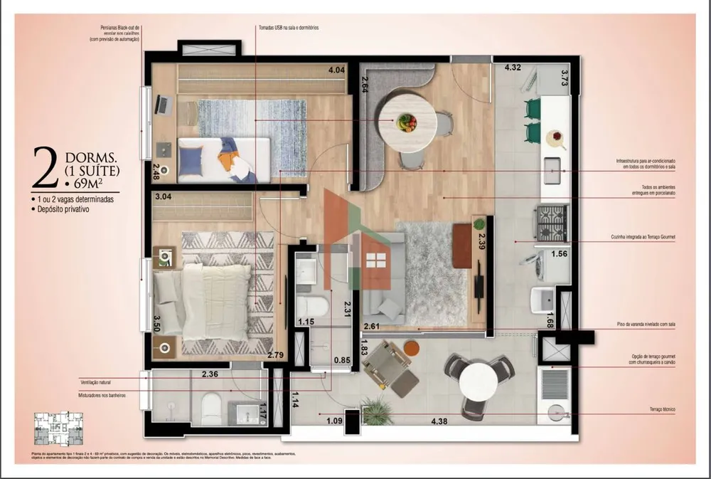 Apartamento, 2 quartos, 69 m² - Foto 7