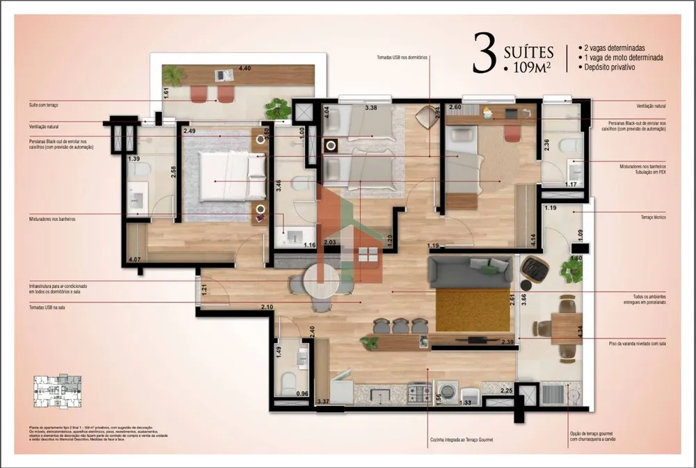 Apartamento, 2 quartos, 69 m² - Foto 4