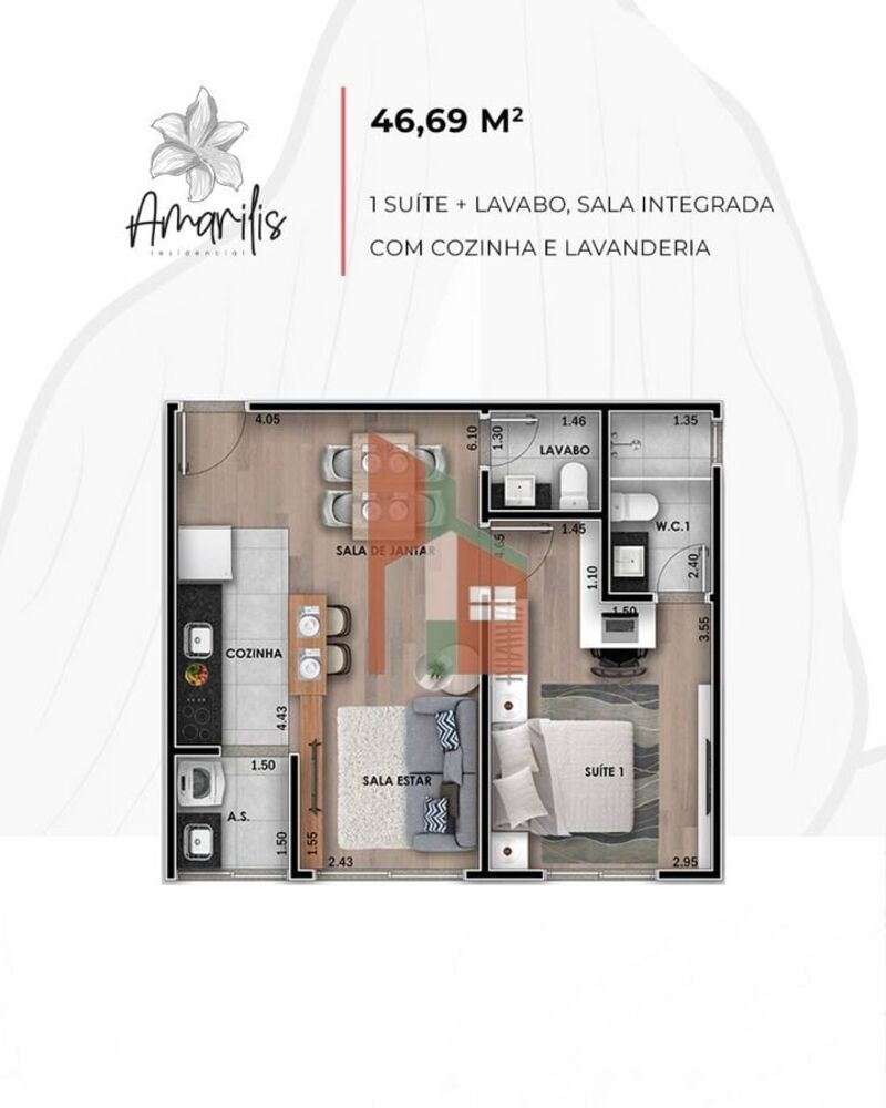 Apartamento à venda com 1 quarto, 47m² - Foto 4
