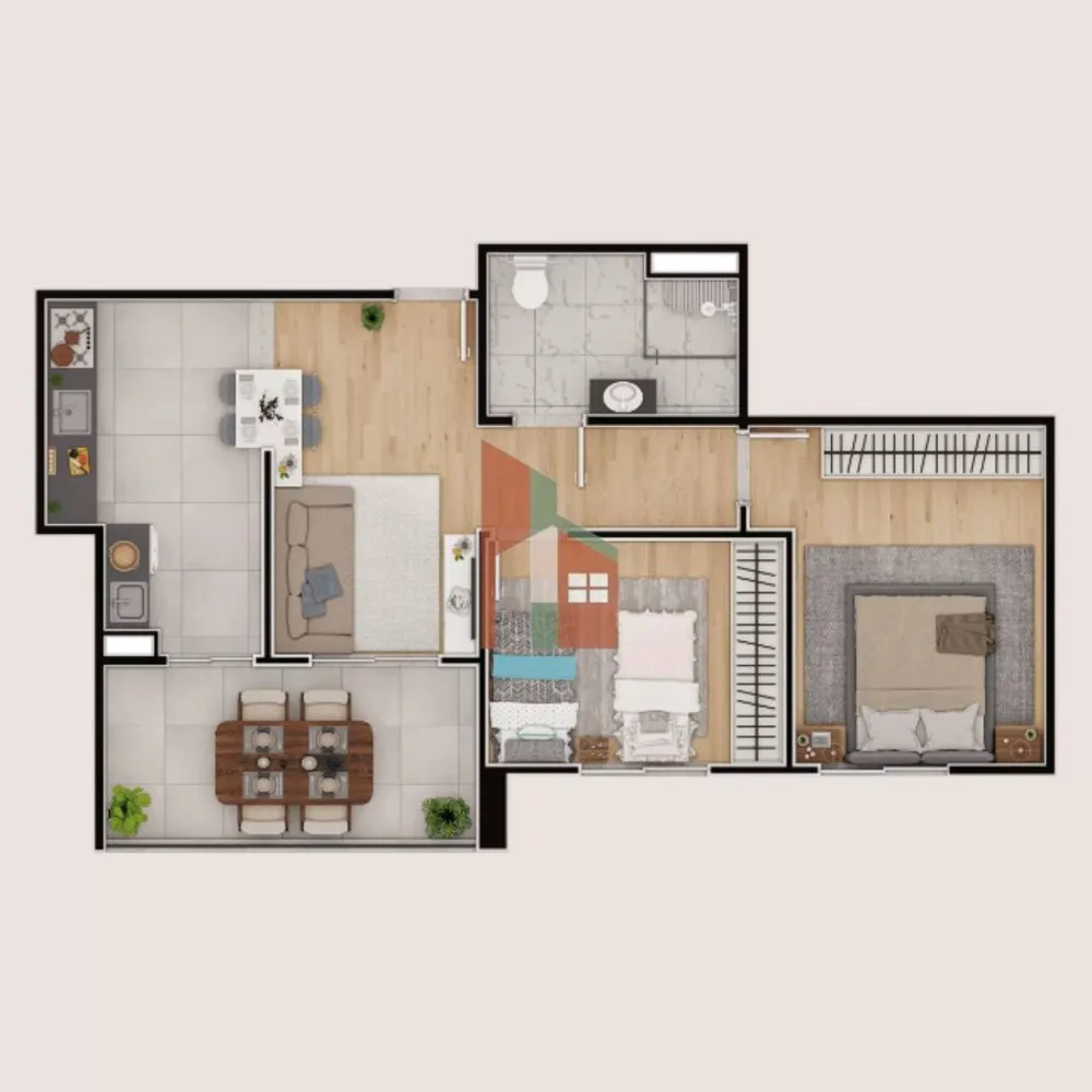 Apartamento, 2 quartos, 50 m² - Foto 1