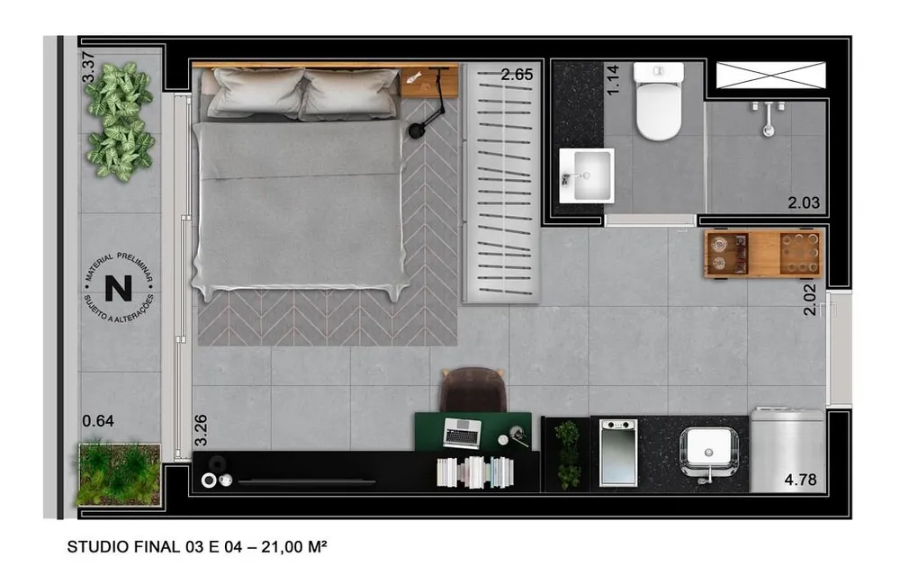 Apartamento, 1 quarto, 25 m² - Foto 10