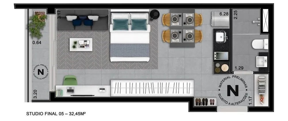 Apartamento, 1 quarto, 25 m² - Foto 2