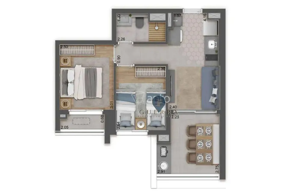 Apartamento, 2 quartos, 47 m² - Foto 3