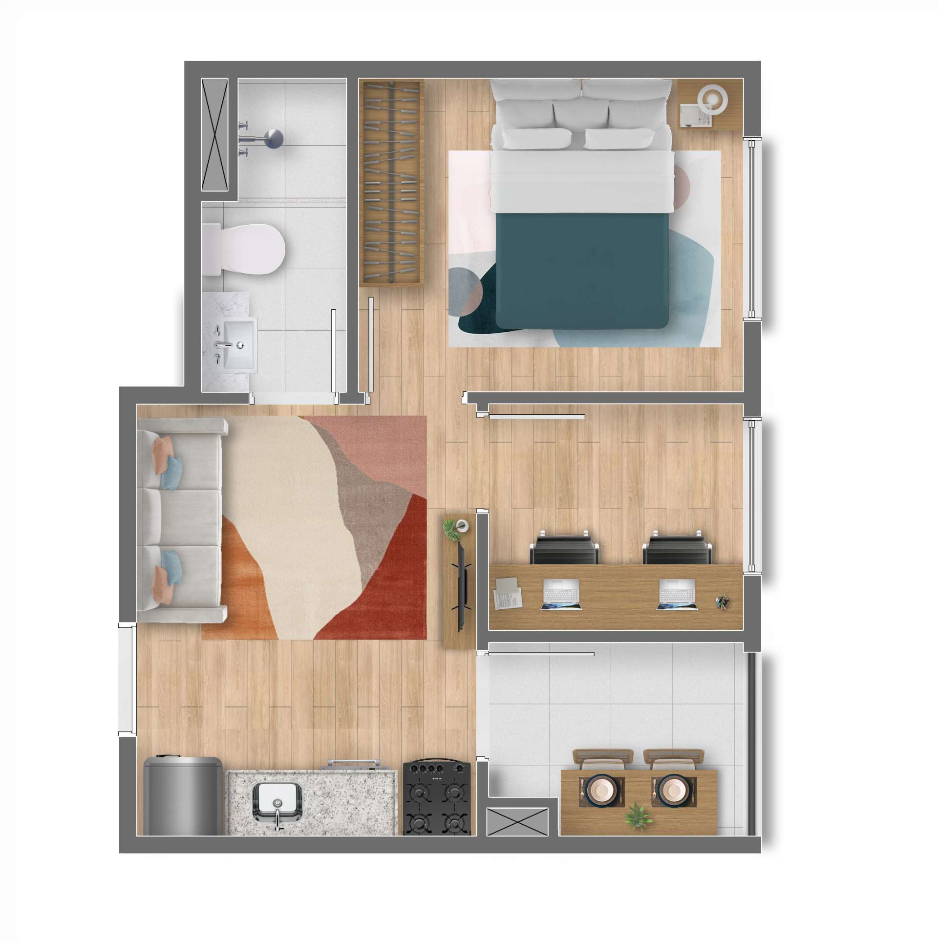 Apartamento à venda com 2 quartos, 28m² - Foto 8