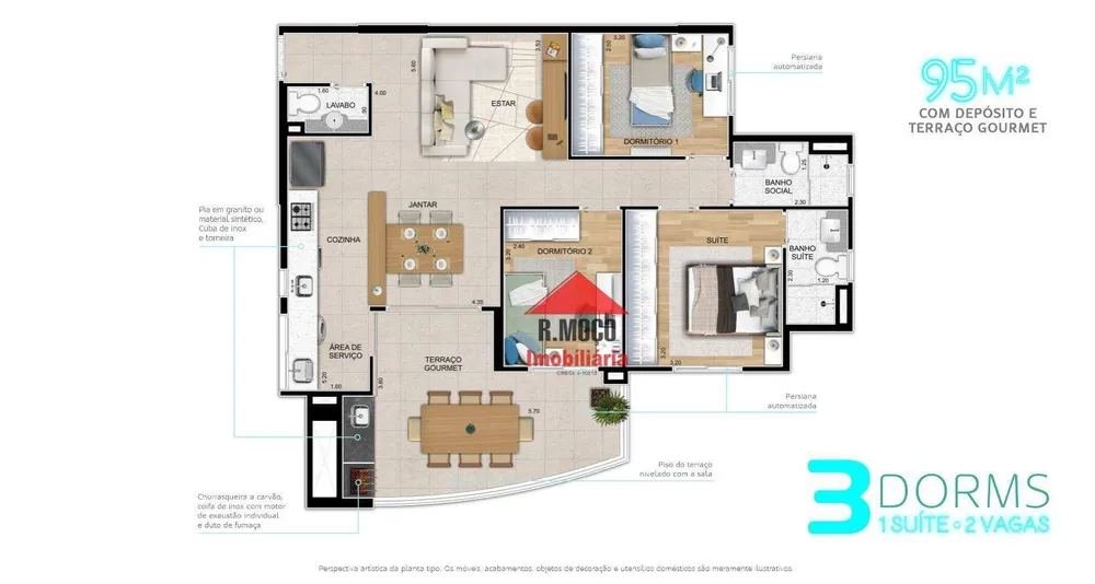 Apartamento, 3 quartos, 95 m² - Foto 1