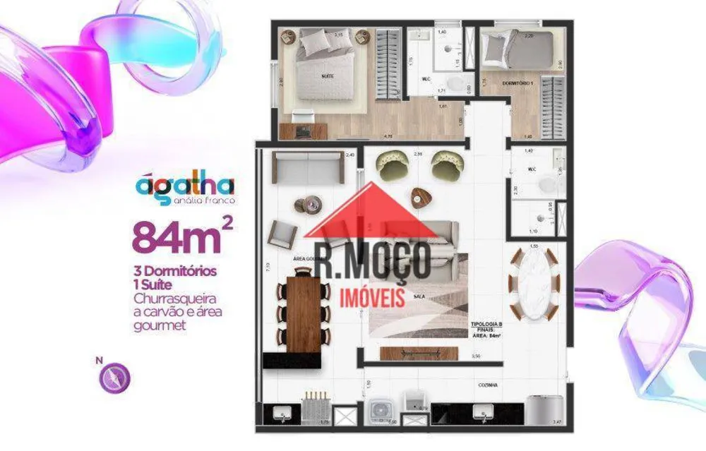 Apartamento, 3 quartos, 84 m² - Foto 4