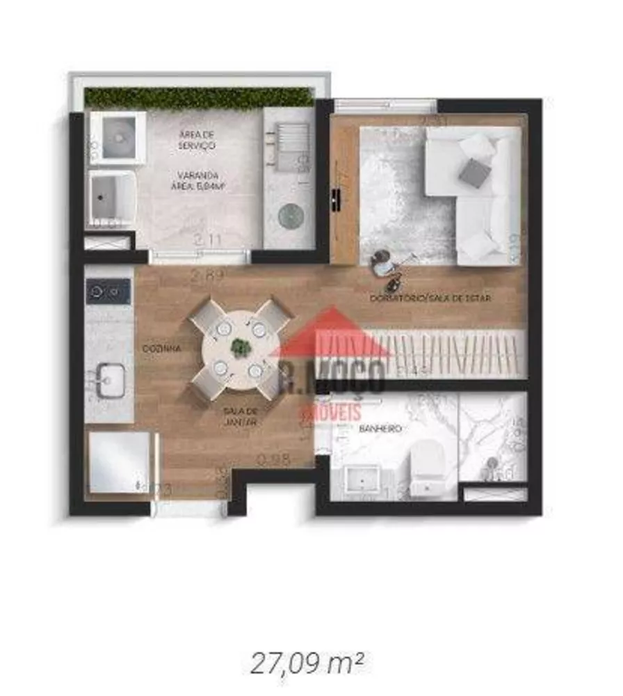 Apartamento, 1 quarto, 26 m² - Foto 1