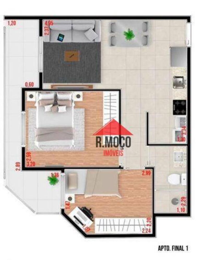 Apartamento, 2 quartos, 46 m² - Foto 2