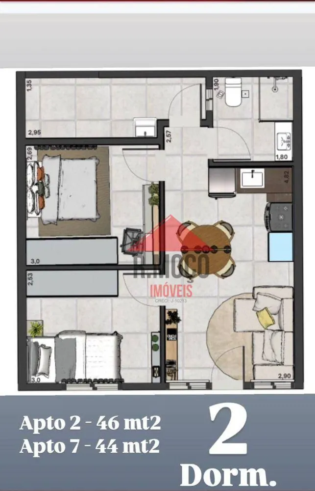 Apartamento, 2 quartos, 44 m² - Foto 4