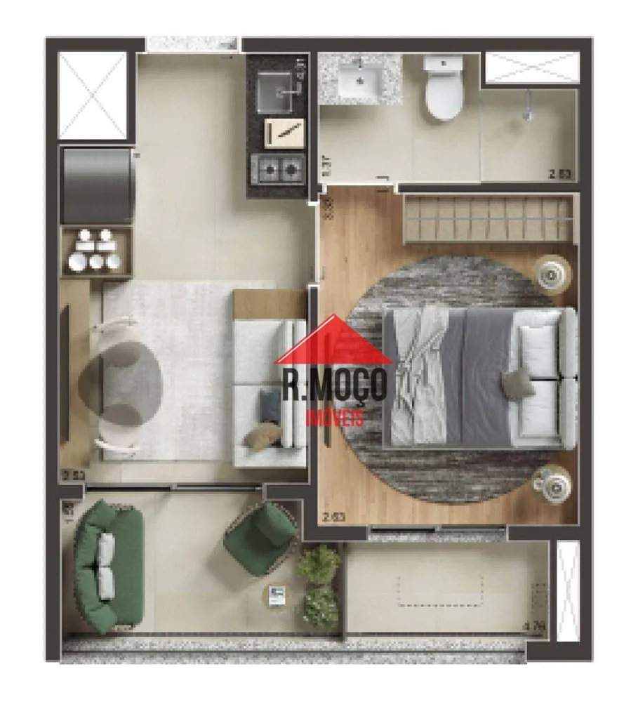 Apartamento, 1 quarto, 30 m² - Foto 2