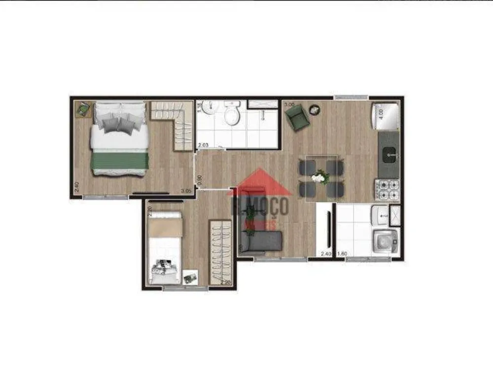 Apartamento, 2 quartos, 35 m² - Foto 6