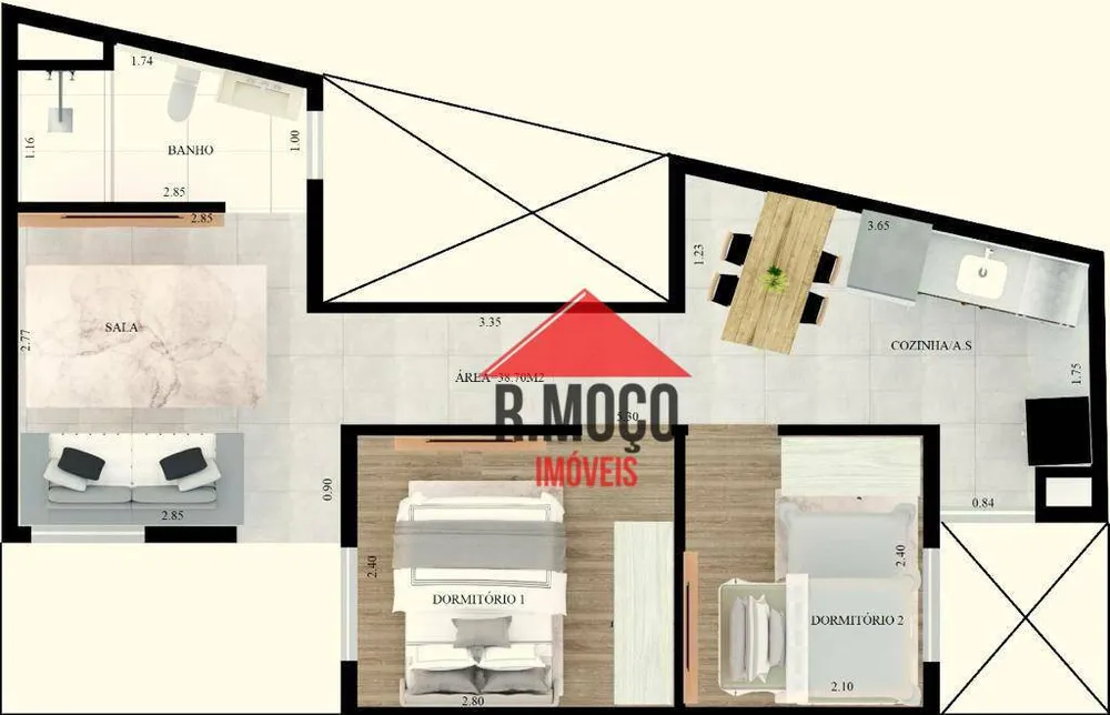 Apartamento, 2 quartos, 38 m² - Foto 5
