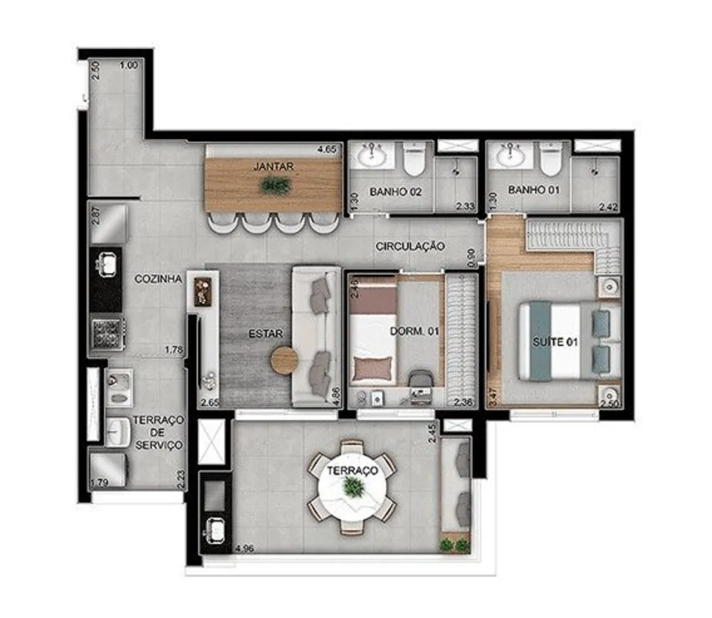 Apartamento, 2 quartos, 70 m² - Foto 1