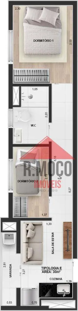 Apartamento, 2 quartos, 32 m² - Foto 11