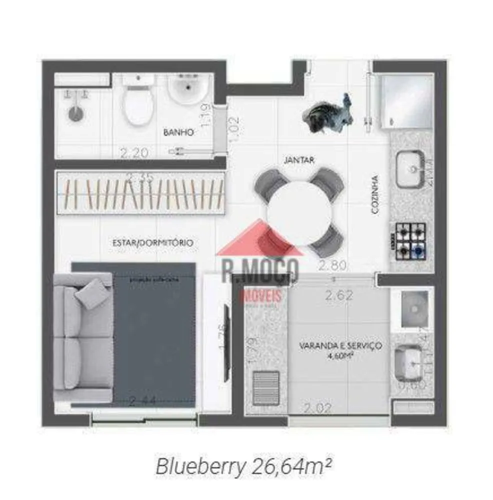 Apartamento, 1 quarto, 26 m² - Foto 3