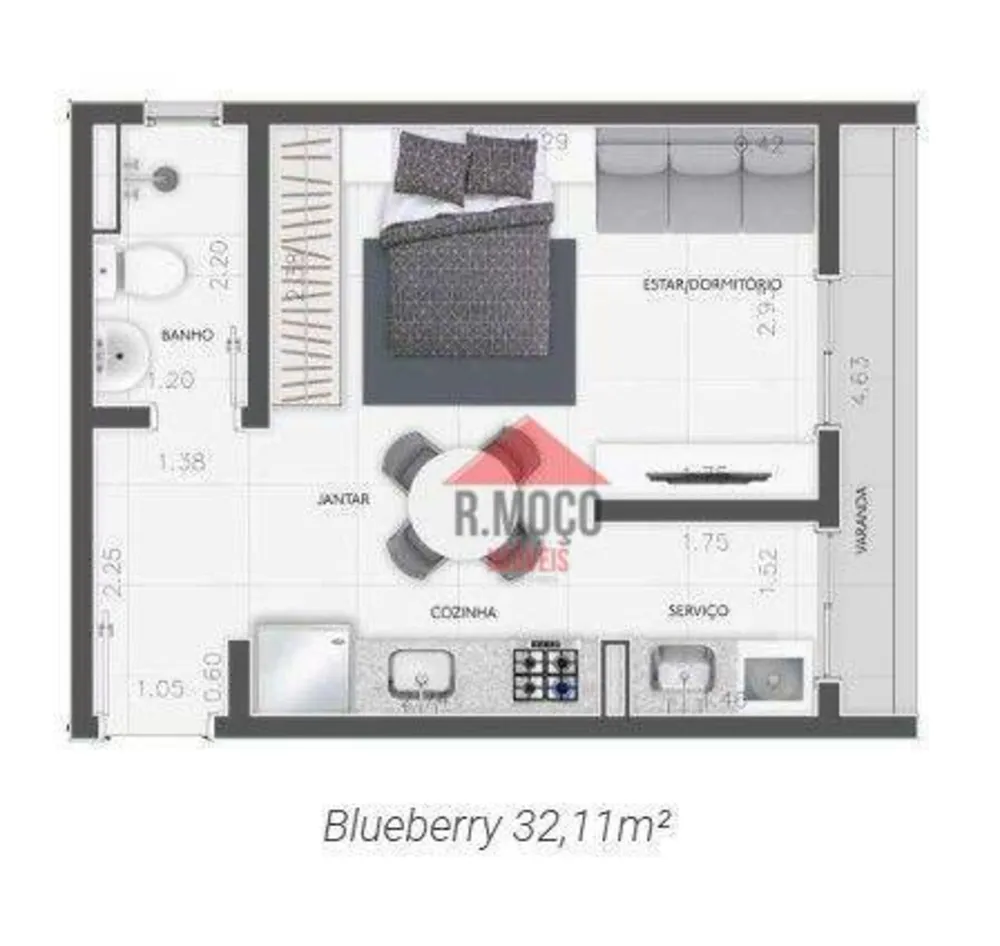 Apartamento, 1 quarto, 26 m² - Foto 2