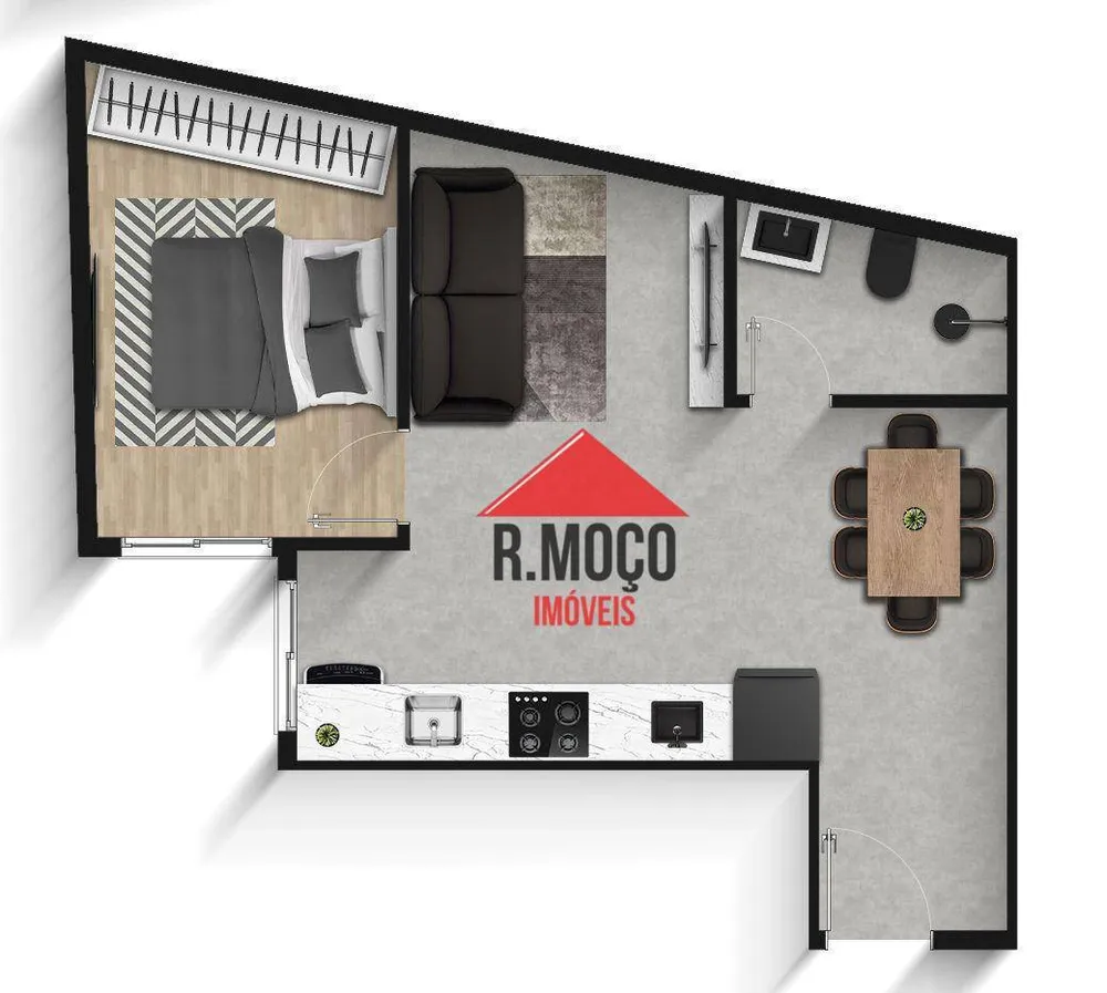 Apartamento, 1 quarto, 37 m² - Foto 2