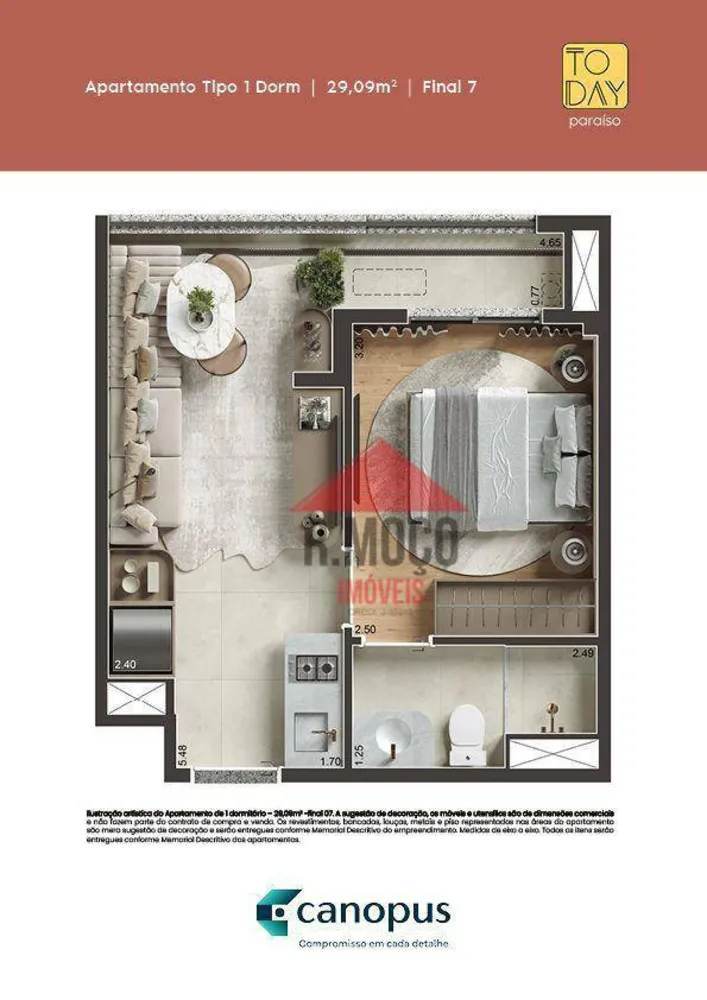 Apartamento, 1 quarto, 29 m² - Foto 1