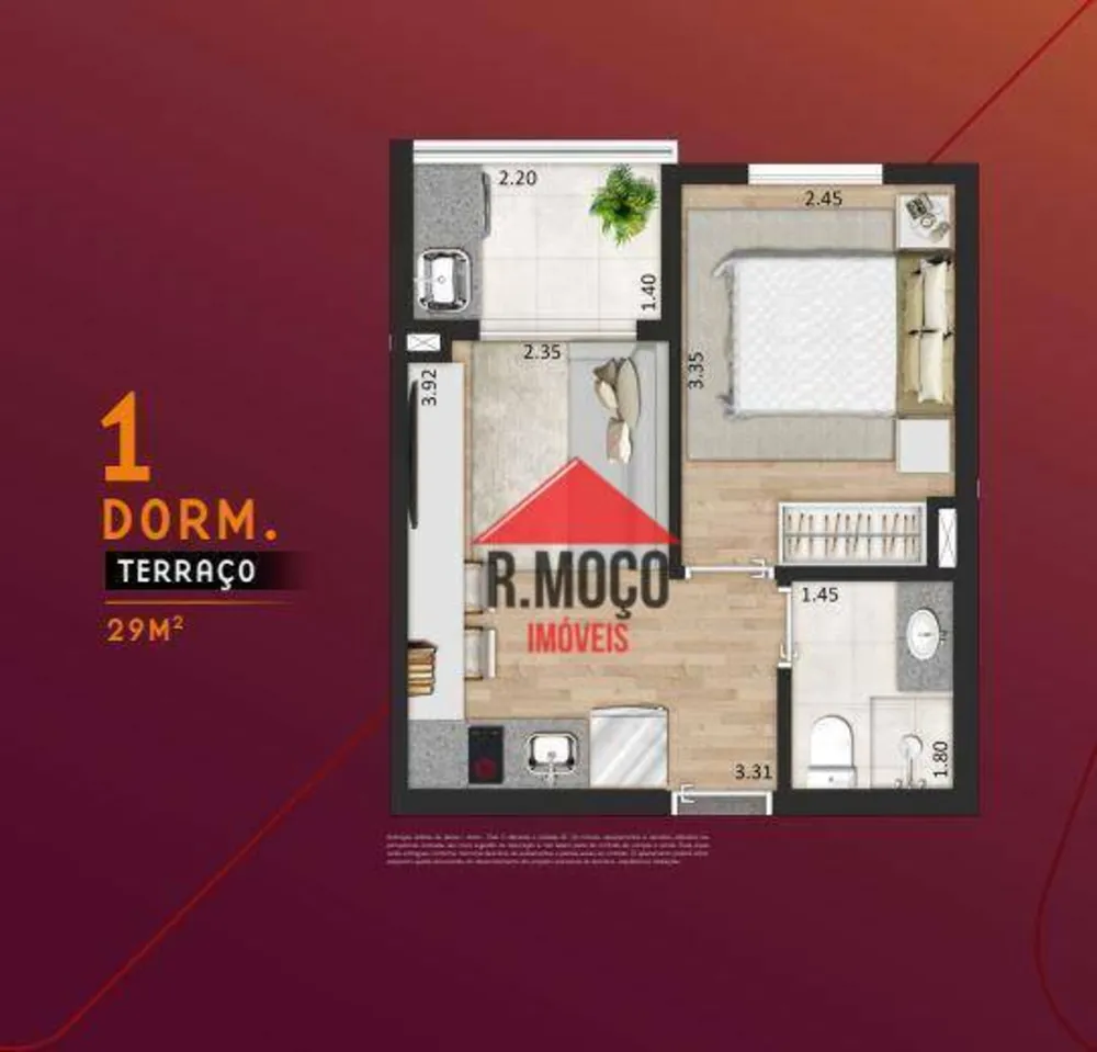 Apartamento, 1 quarto, 29 m² - Foto 1