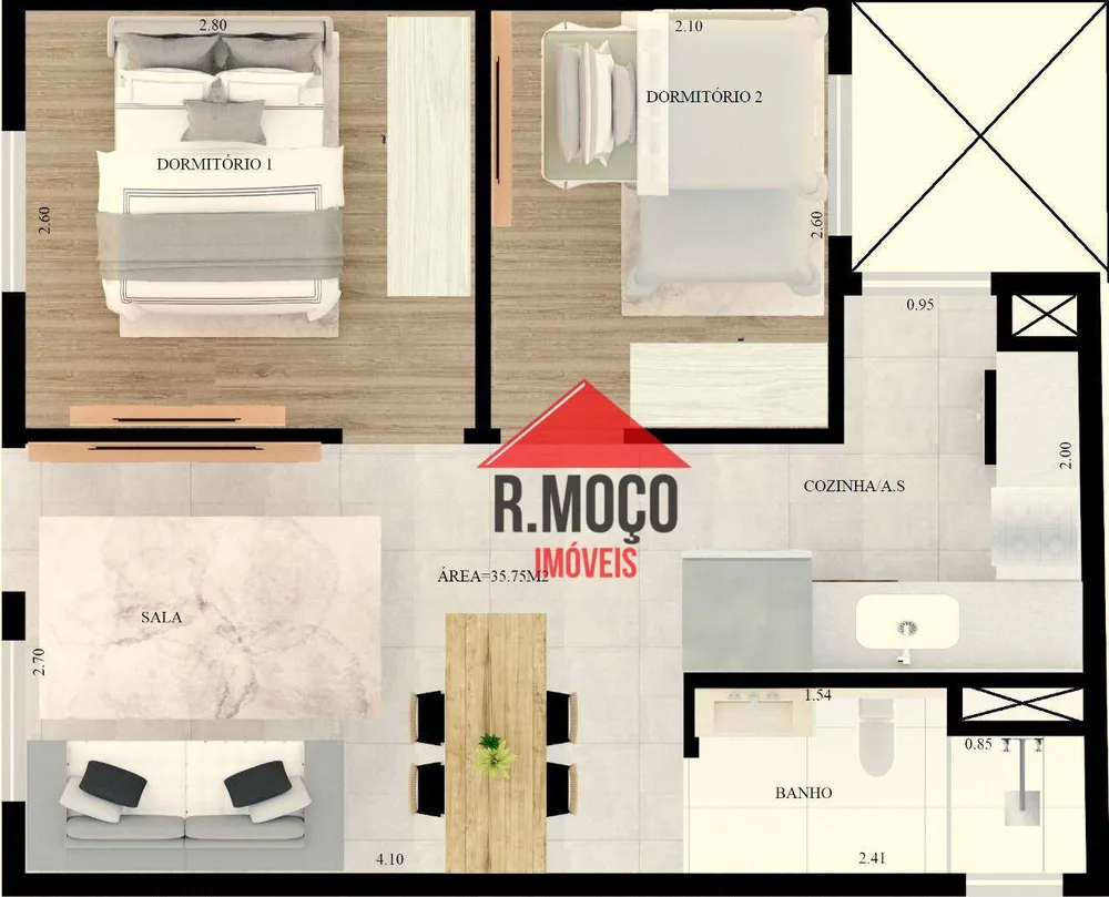 Apartamento, 2 quartos, 35 m² - Foto 5
