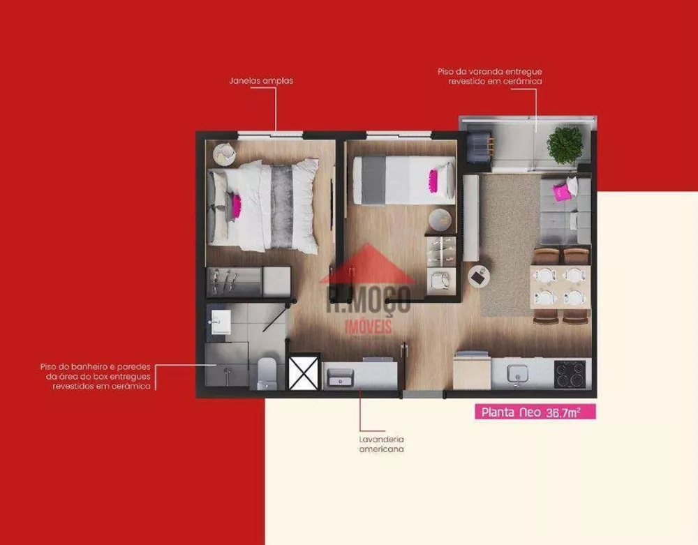 Apartamento, 2 quartos, 36 m² - Foto 4